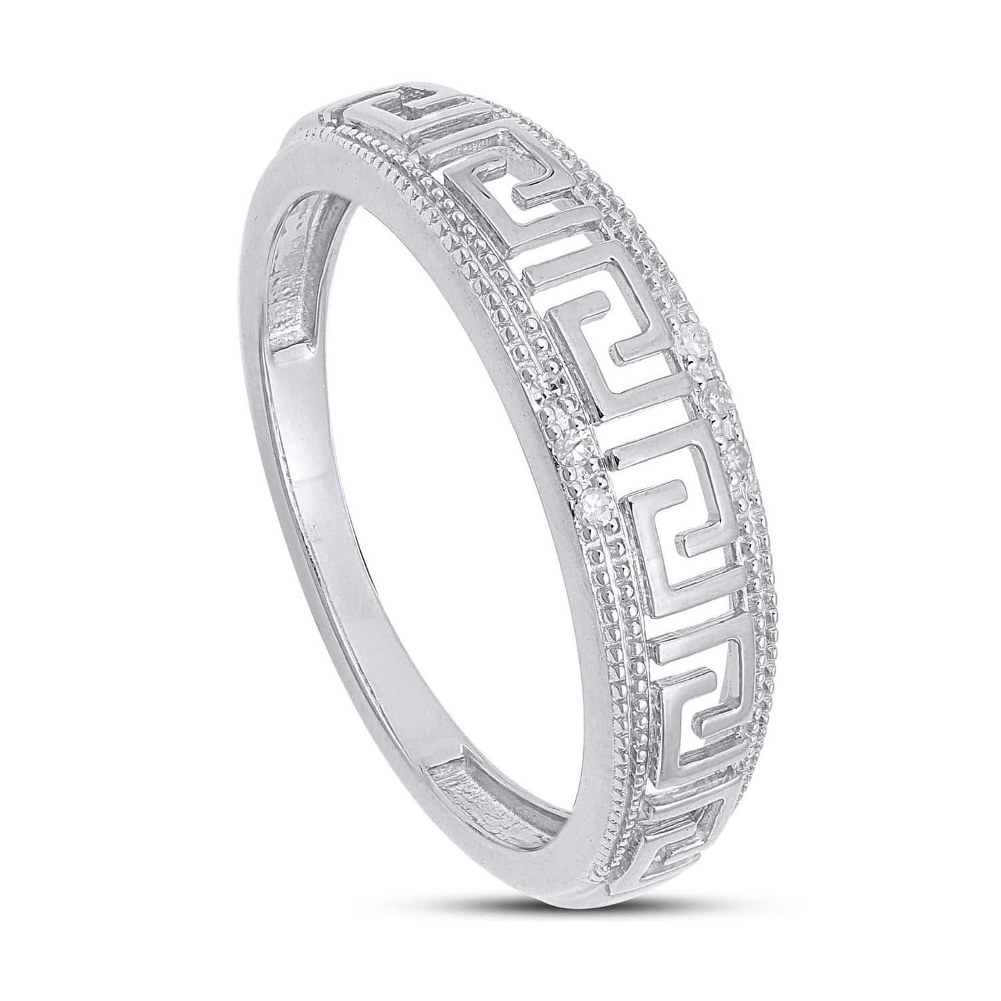 925 Sterling Silver 0.03 Cttw Diamond Ladies Band