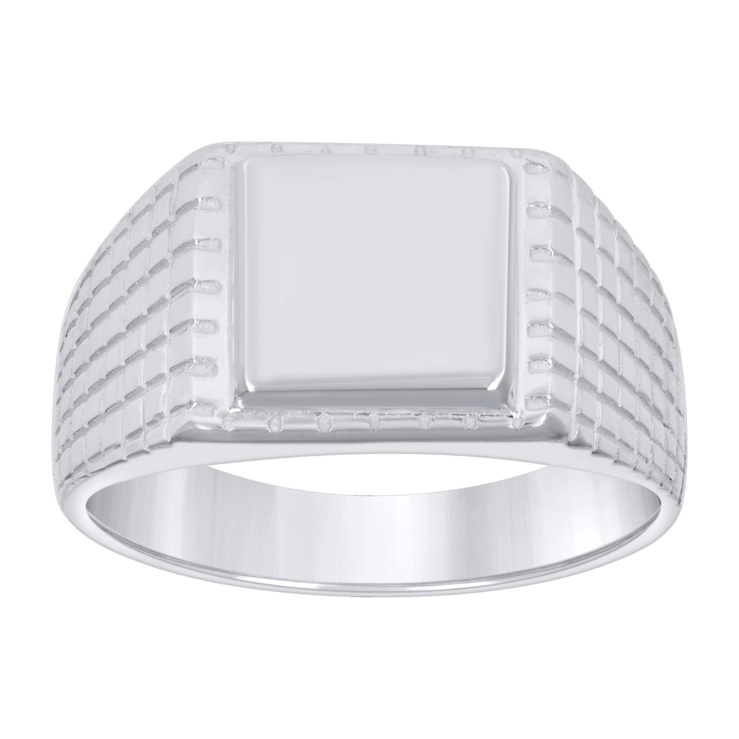 Sterling Silver Unisex Square Head Fashion Bridal Anniversary Wedding Engagement Band Ring