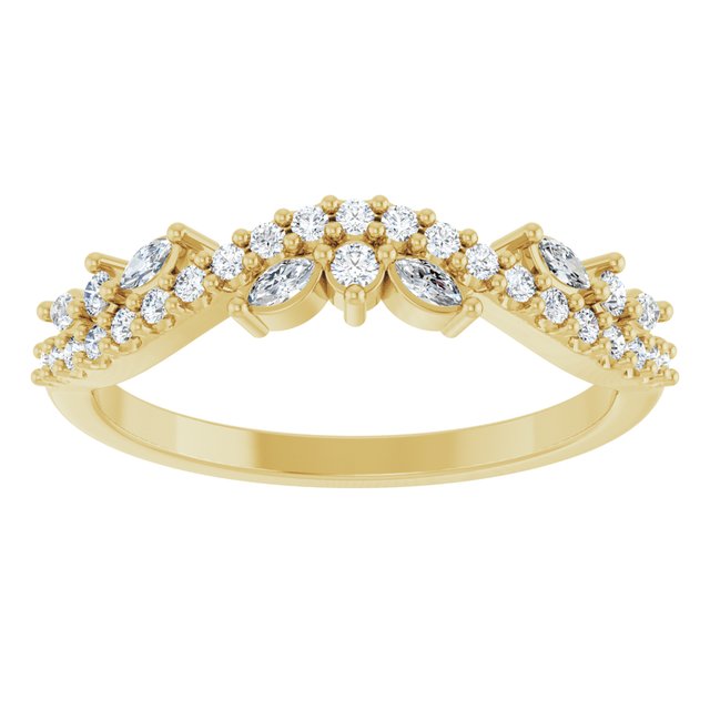 14K Yellow Or White Gold Marquise 2.5 X 1.25 Mm Polished 1/3 Ctw Lab-Grown Diamond Anniversary Band, Size 7