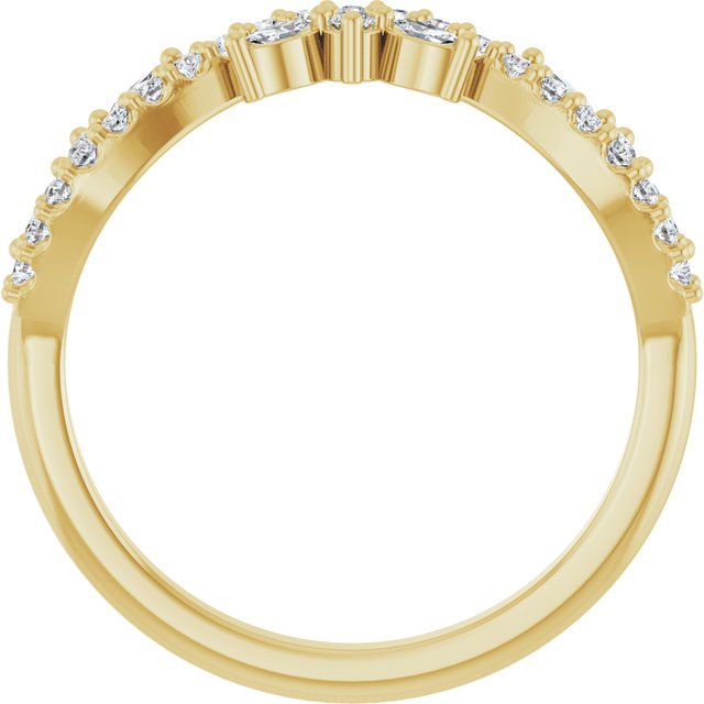 14K Yellow Or White Gold Marquise 2.5 X 1.25 Mm Polished 1/3 Ctw Lab-Grown Diamond Anniversary Band, Size 7