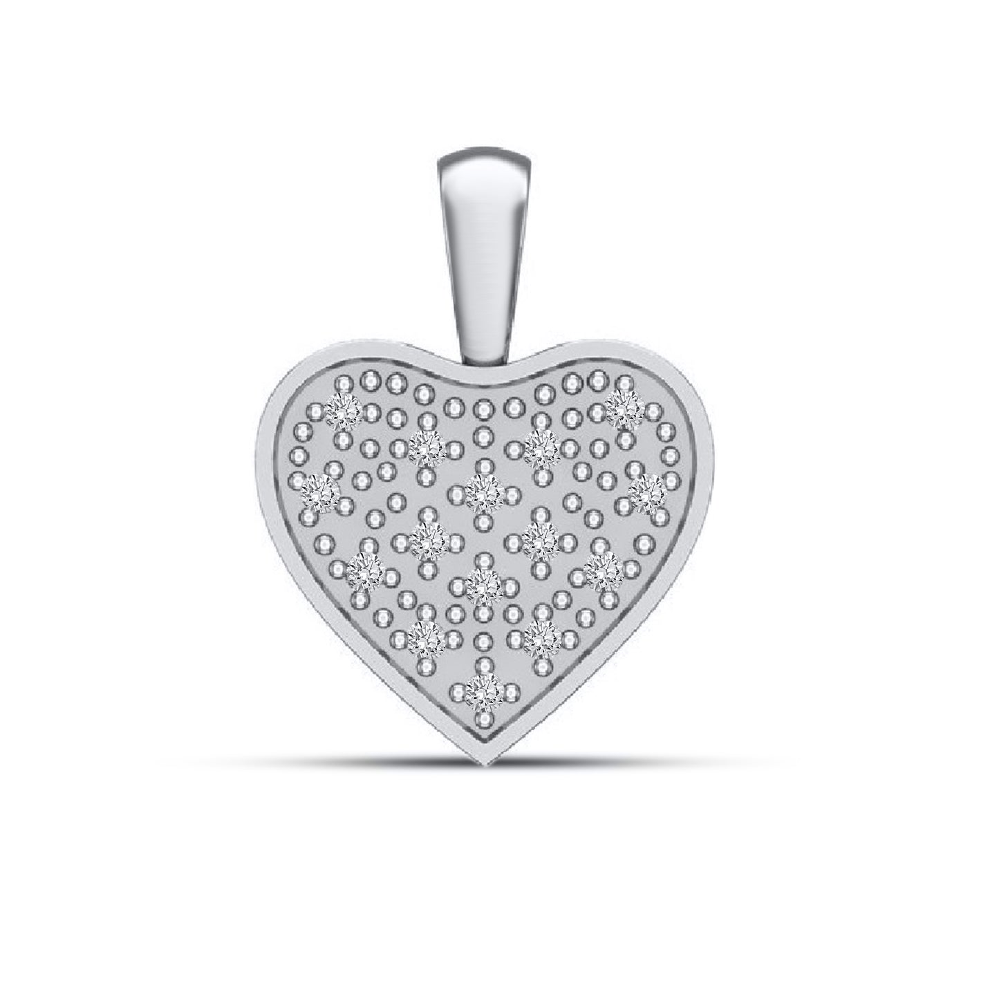 925 Sterling Silver 0.05 Cttw Diamond "Heart" Ladies Pendant