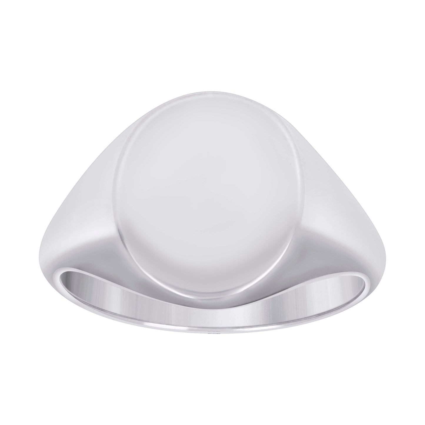 Sterling Silver Unisex Oval Head Signet Bridal Anniversary Wedding Engagement Band Ring