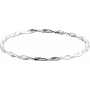 Sterling Silver 3.8 Mm 7 1/2 In Polished Twisted Bangle Bracelet