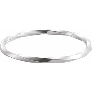 Sterling Silver 4 Mm 7 1/2 In Polished Twisted Bangle Bracelet