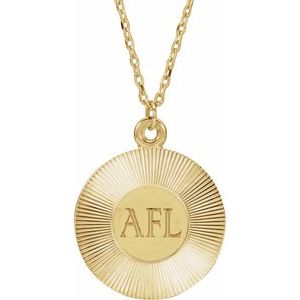 14K Yellow Gold 21.4 X 15 Mm 16-18 In Polished Engravable Necklace