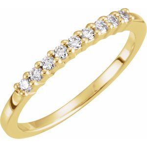 14K Yellow Gold Round 2.2 Mm Polished 1/3 Ctw Lab-Grown Diamond Anniversary Band Size 7