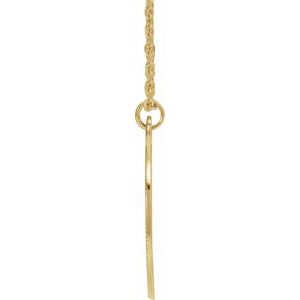 14K Yellow Gold 21.4 X 15 Mm 16-18 In Polished Engravable Necklace