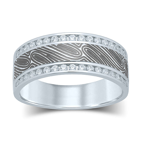 14K White Gold 0.50 Cttw Diamond Mens Band
