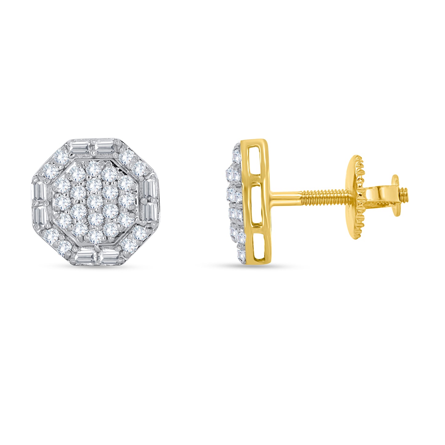 10K Yellow Gold 0.38 Cttw Diamond Earring