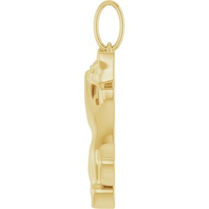 14K Yellow Gold 20 X 12.3 Mm Polished Cat Pendant