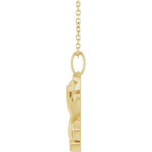 14K Yellow Gold 20 X 12.3 Mm 16-18 In Polished Cat Necklace
