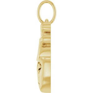 14K Yellow Gold 15.7 X 6.9 Mm Polished Anatomical Heart Pendant