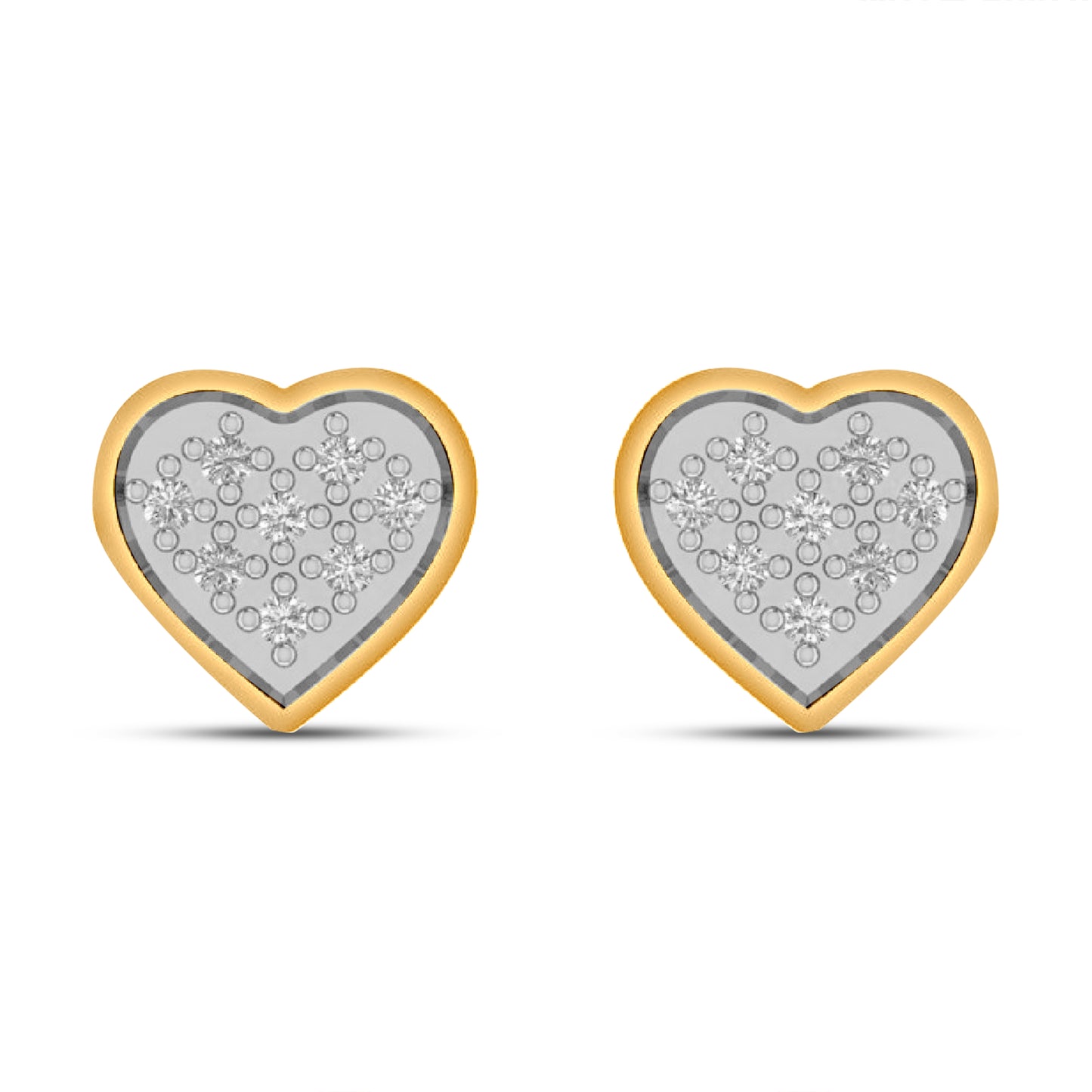 10K Yellow Gold 0.04-0.05 Cttw Diamond "Heart" Earring