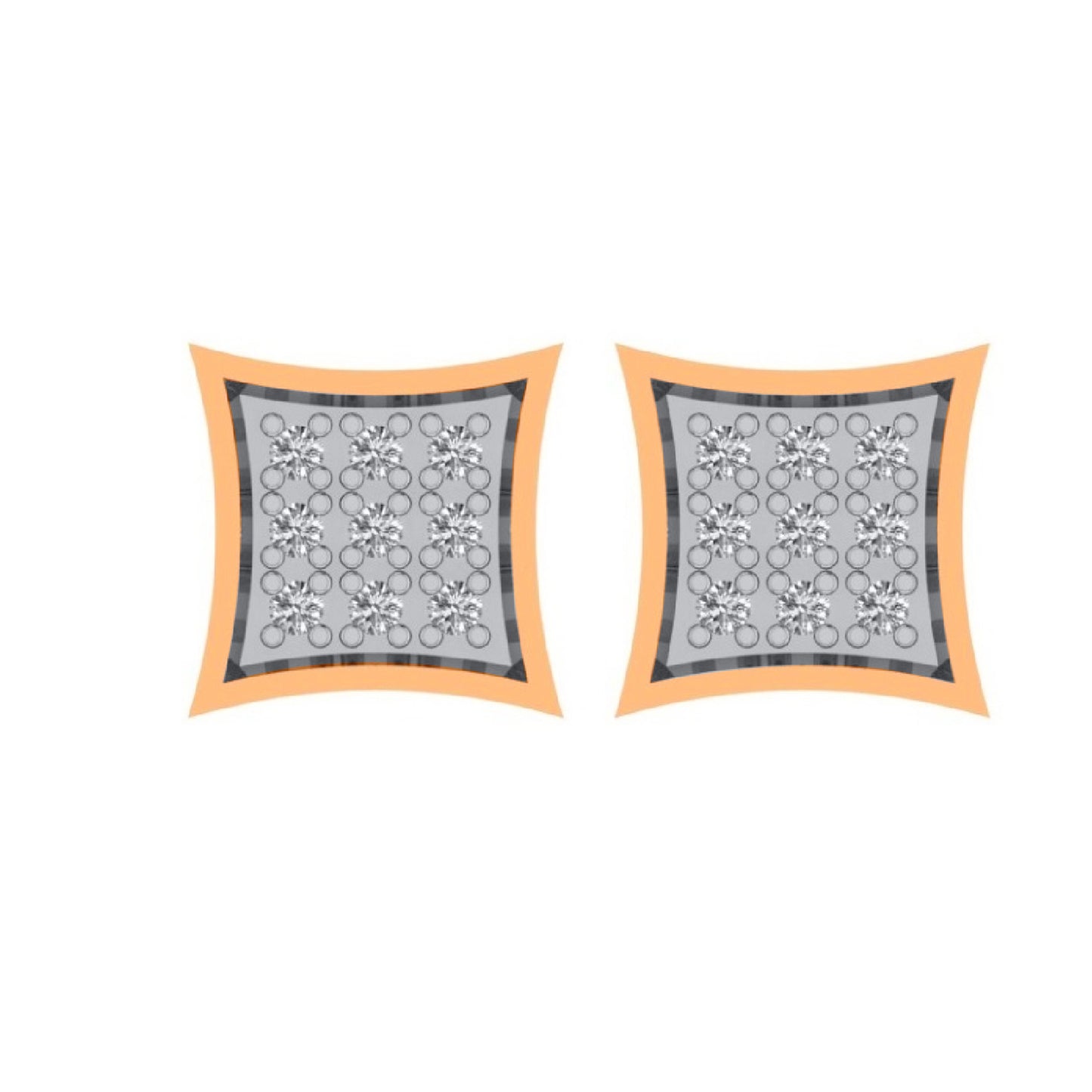 10K Yellow Gold 0.05 Cttw Diamond Dark Polish Earring