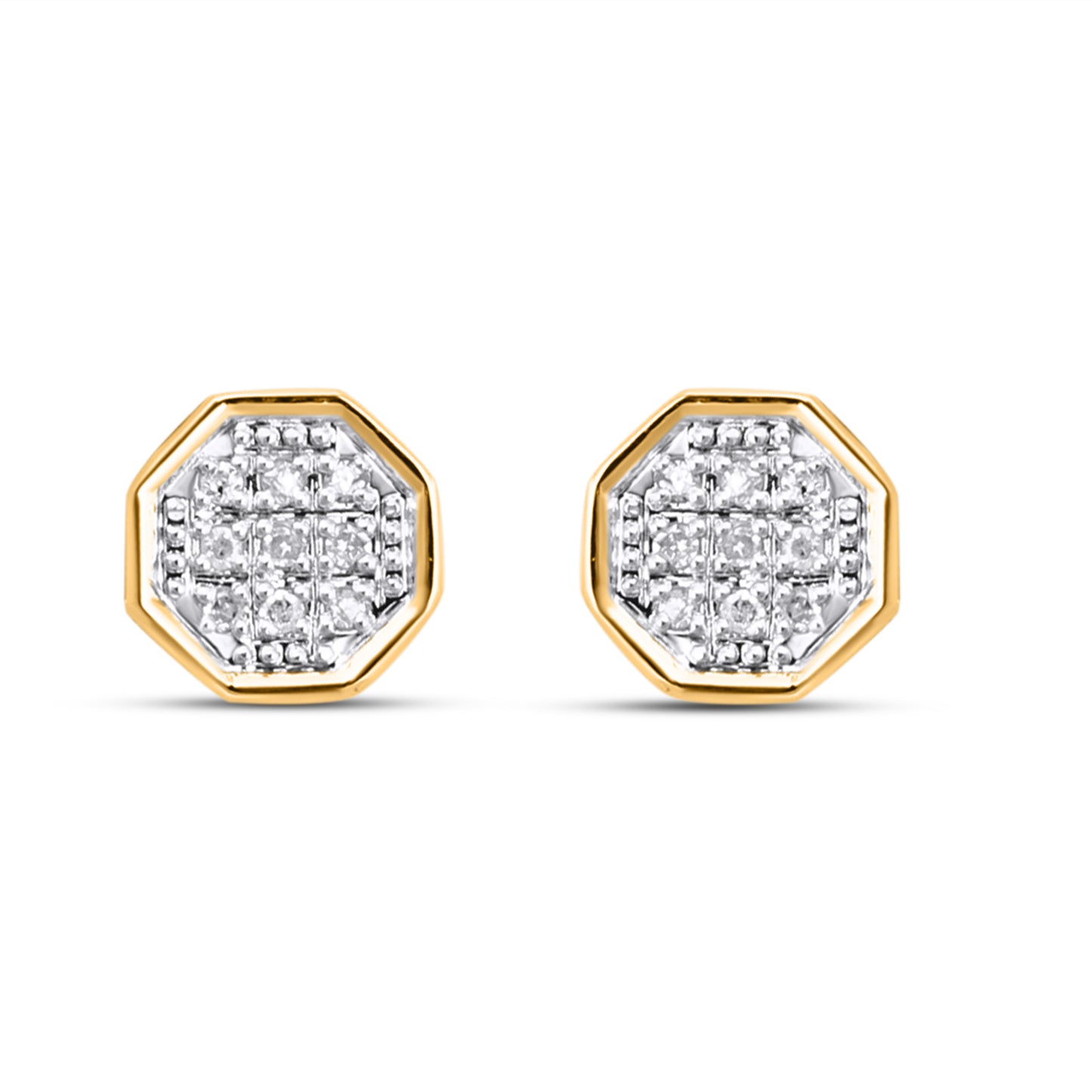 10K Yellow Gold 0.05 Cttw Diamond Earring