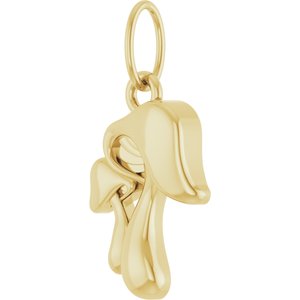 14K Yellow Gold 16.3 X 8.3 Mm Polished Mushroom Pendant