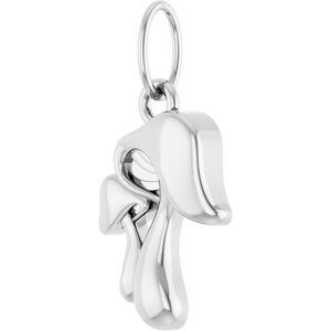 Sterling Silver 16.3 X 8.3 Mm Polished Mushroom Pendant