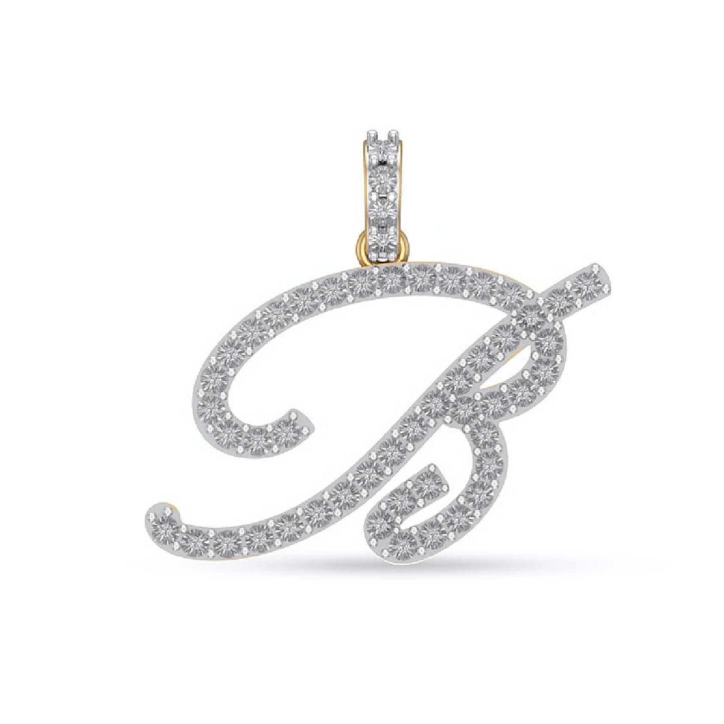 10K Yellow Gold Diamond Fanuc Initial Pendant