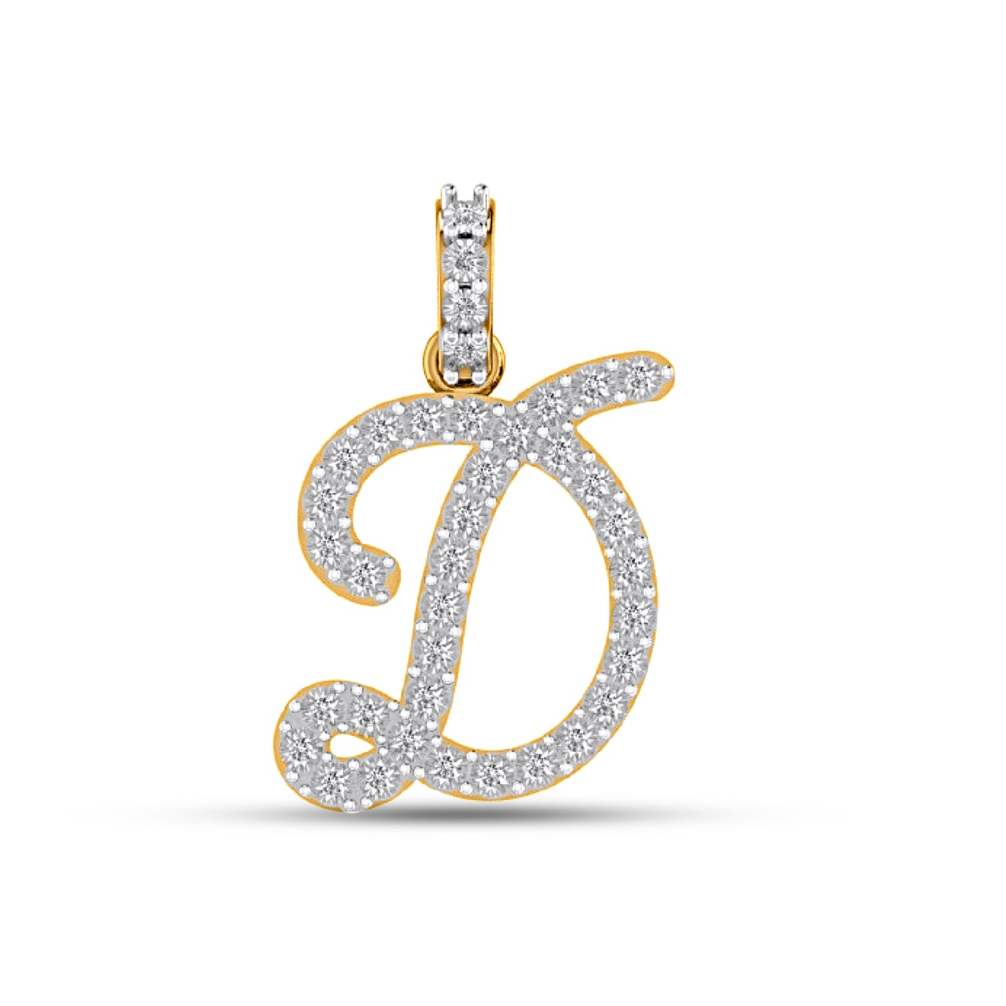 10K Yellow Gold Diamond Fanuc Initial Pendant