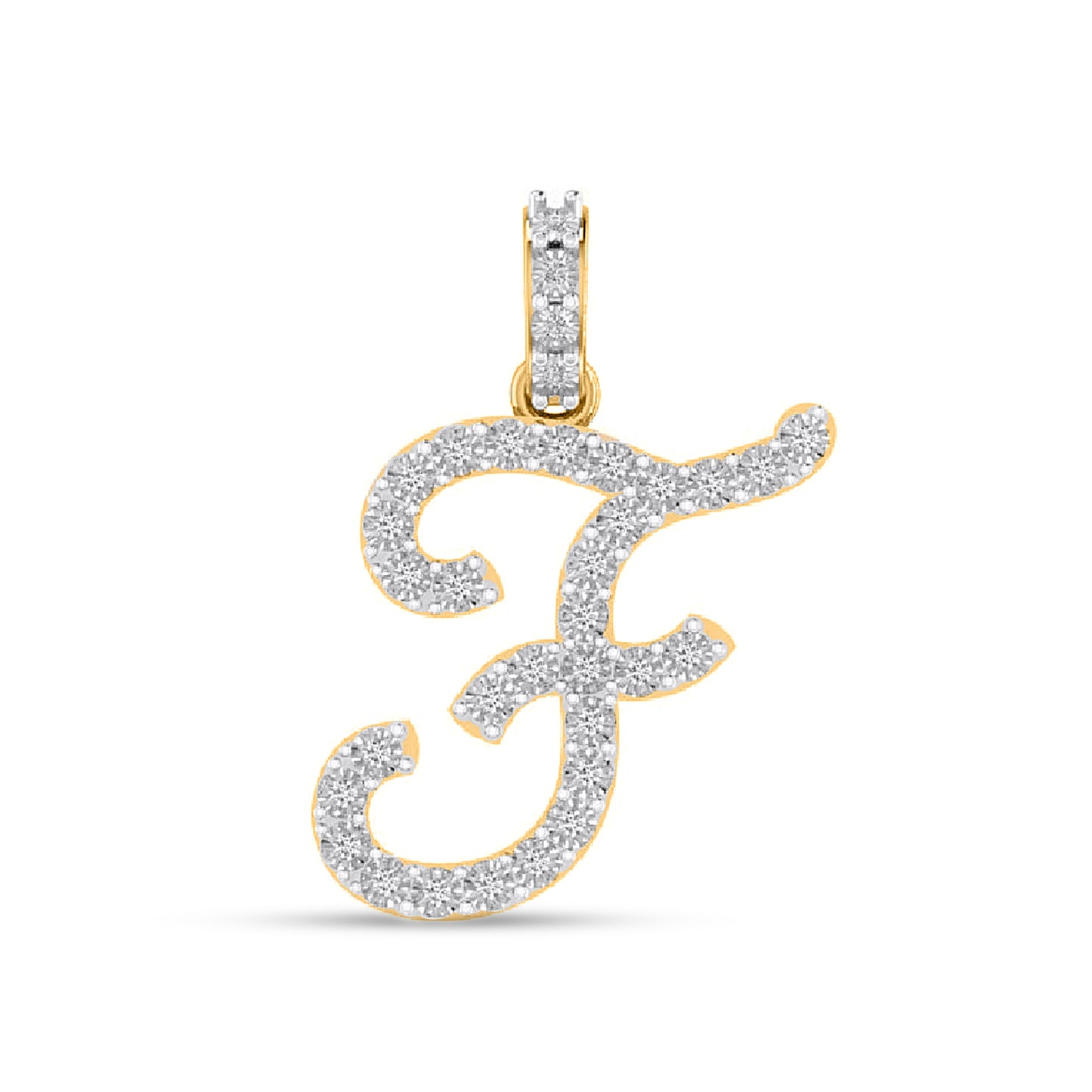 10K Yellow Gold Diamond Fanuc Initial Pendant