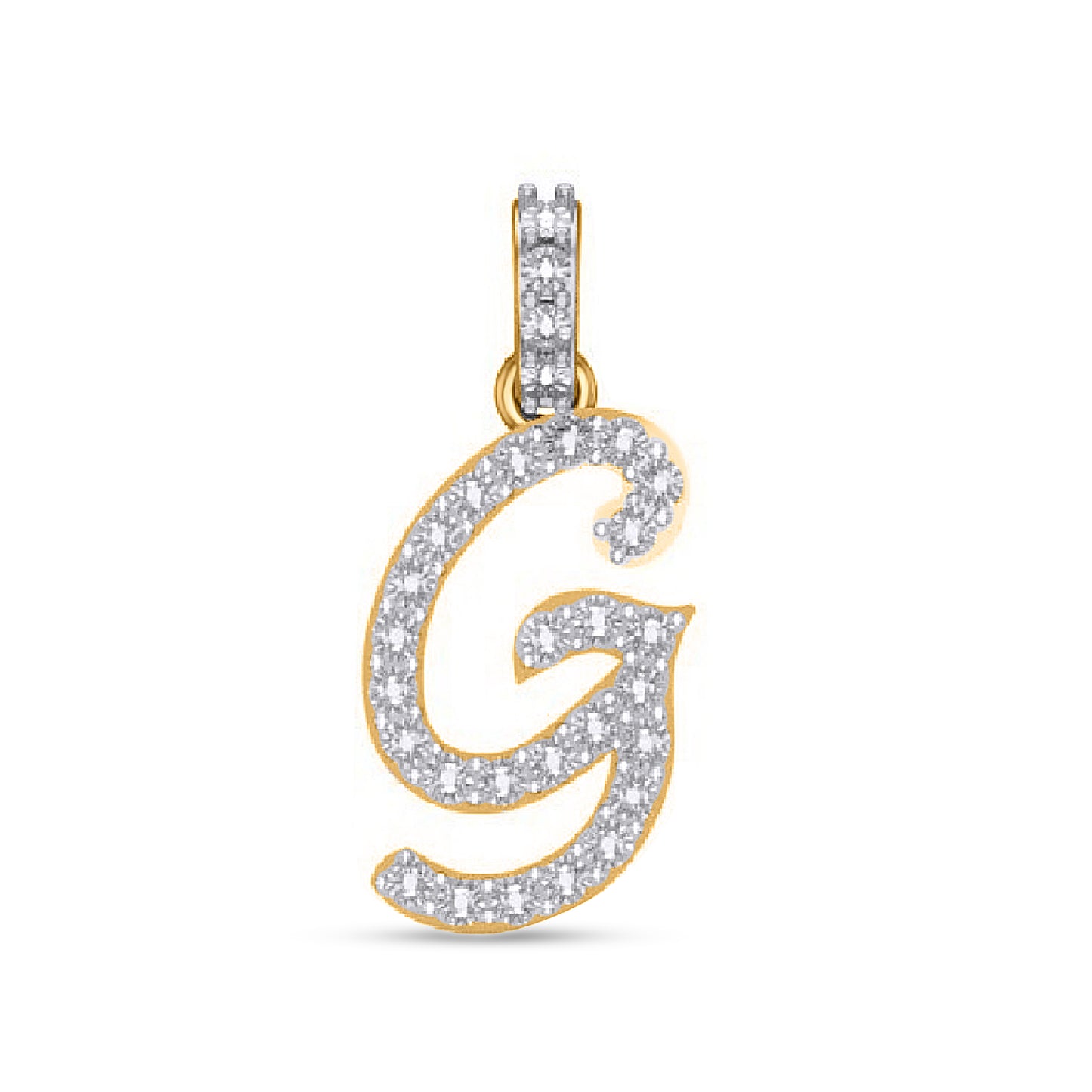 10K Yellow Gold Diamond Fanuc Initial Pendant