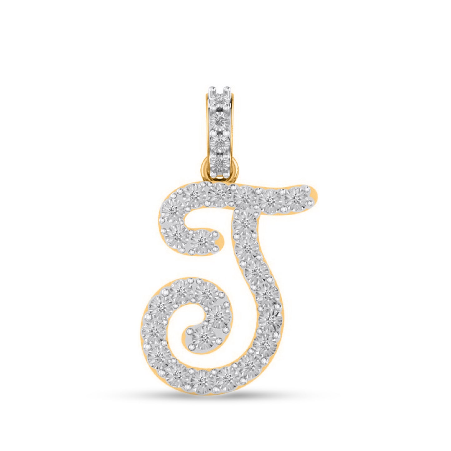 10K Yellow Gold Diamond Fanuc Initial Pendant