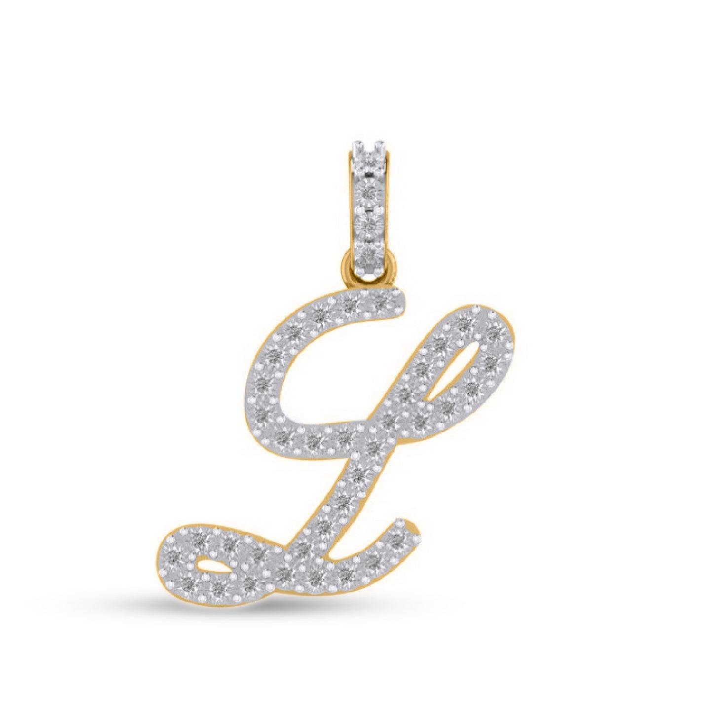 10K Yellow Gold Diamond Fanuc Initial Pendant