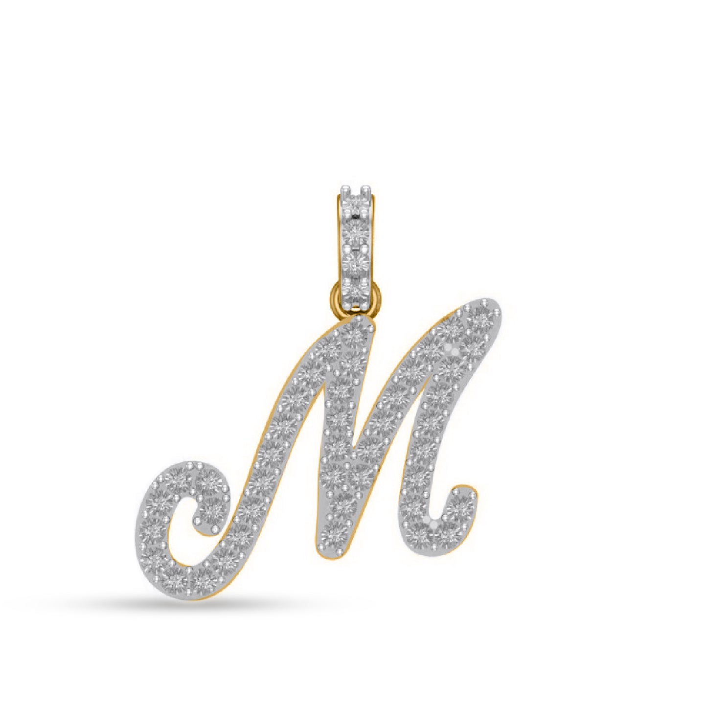 10K Yellow Gold Diamond Fanuc Initial Pendant
