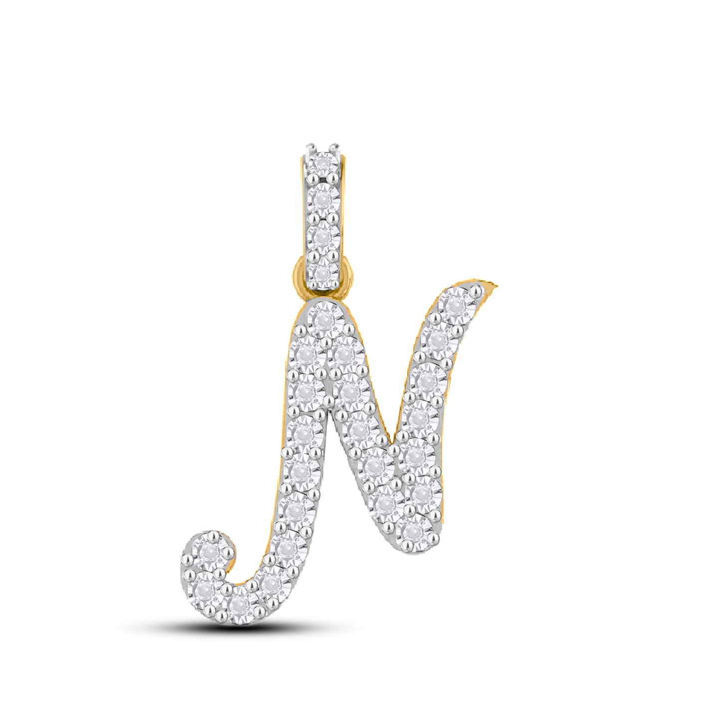 10K Yellow Gold Diamond Fanuc Initial Pendant