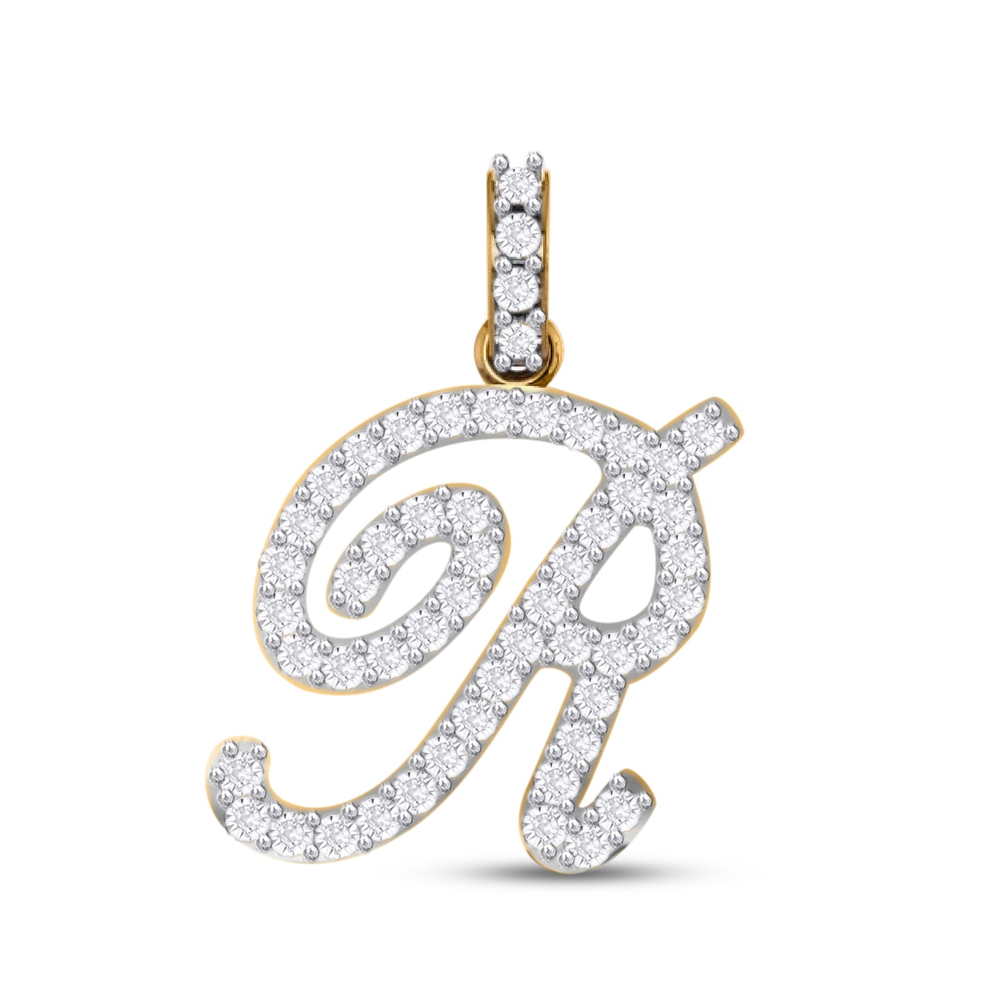 10K Yellow Gold Diamond Fanuc Initial Pendant