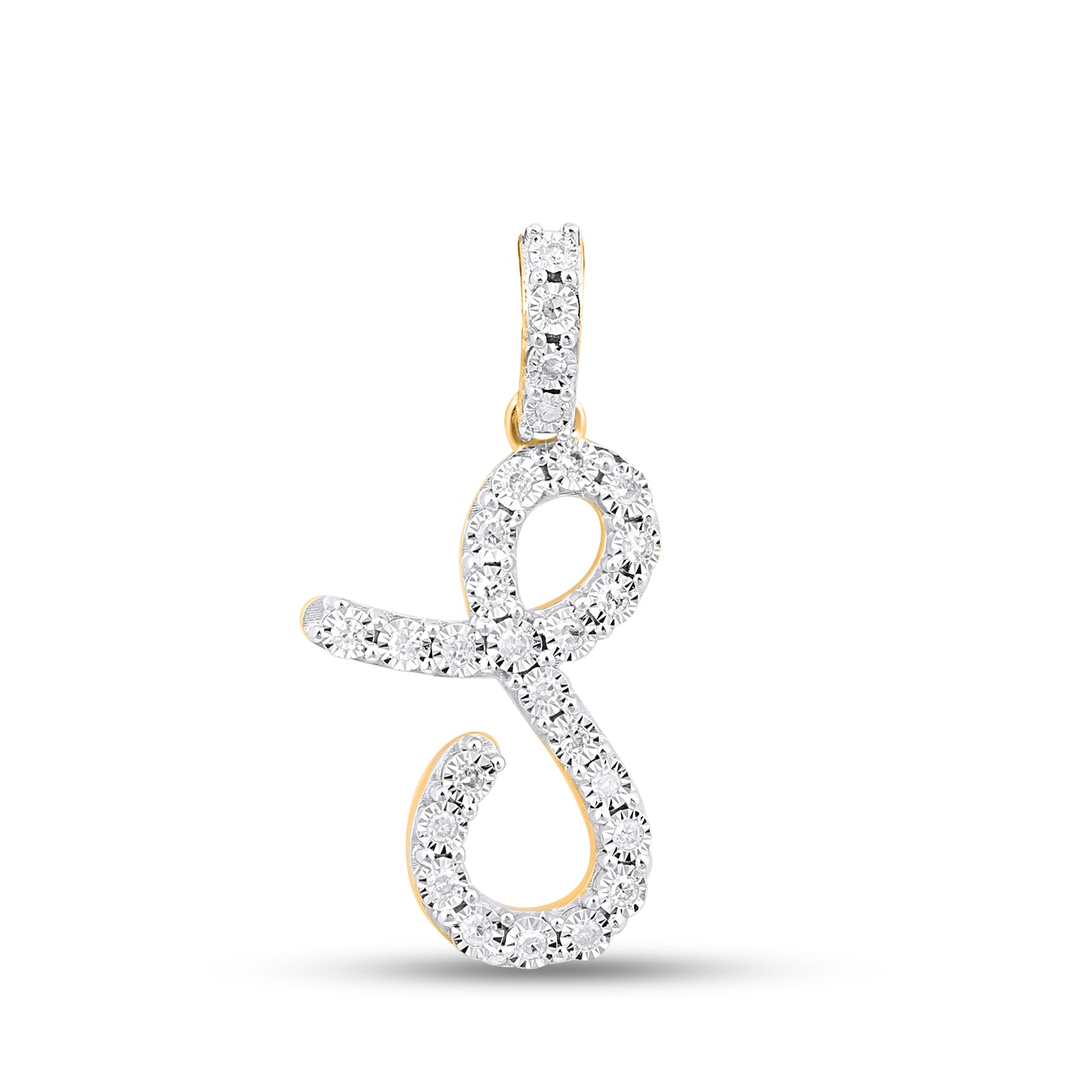 10K Yellow Gold Diamond Fanuc Initial Pendant