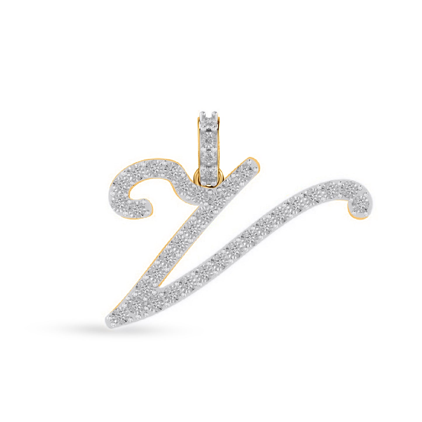 10K Yellow Gold Diamond Fanuc Initial Pendant