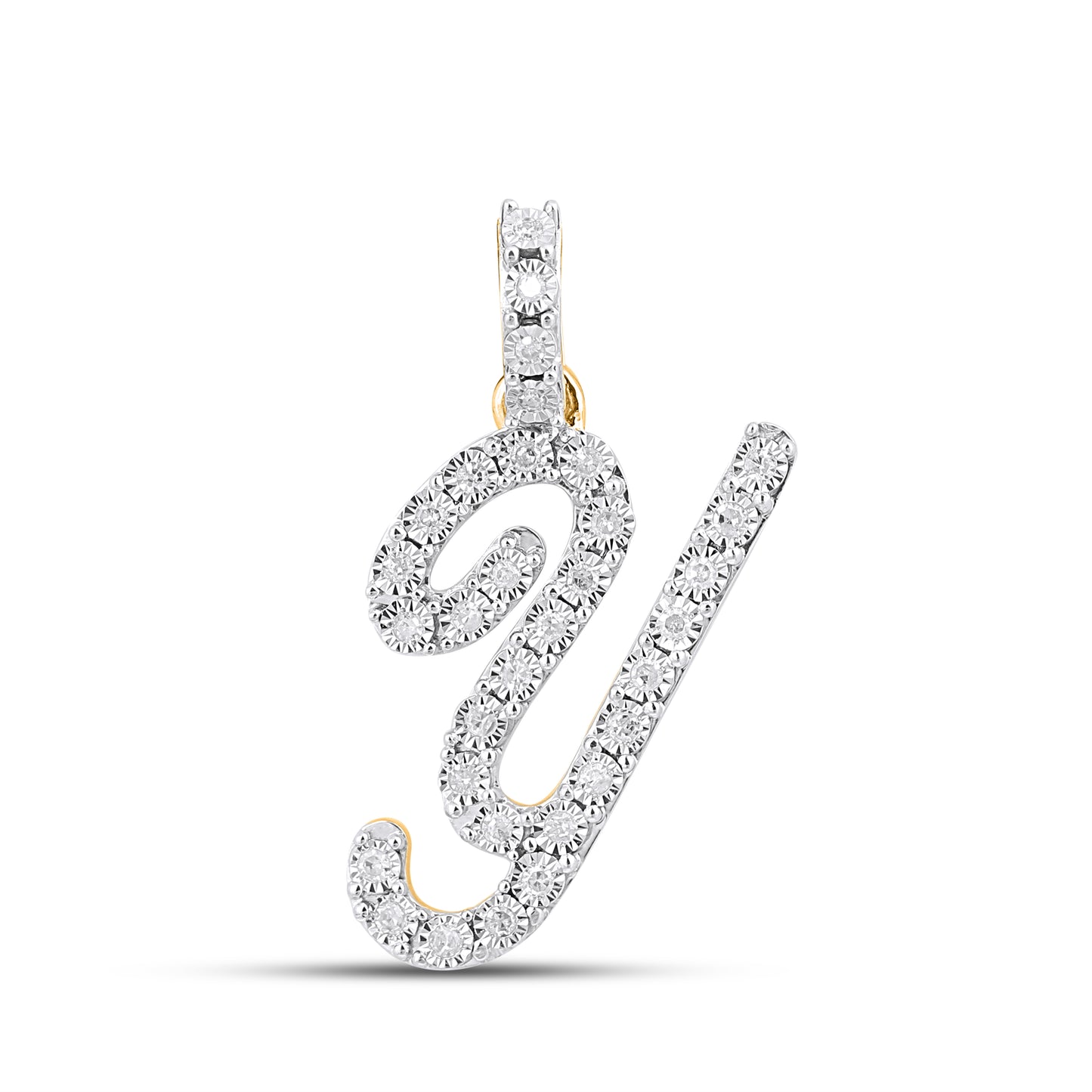 10K Yellow Gold Diamond Fanuc Initial Pendant
