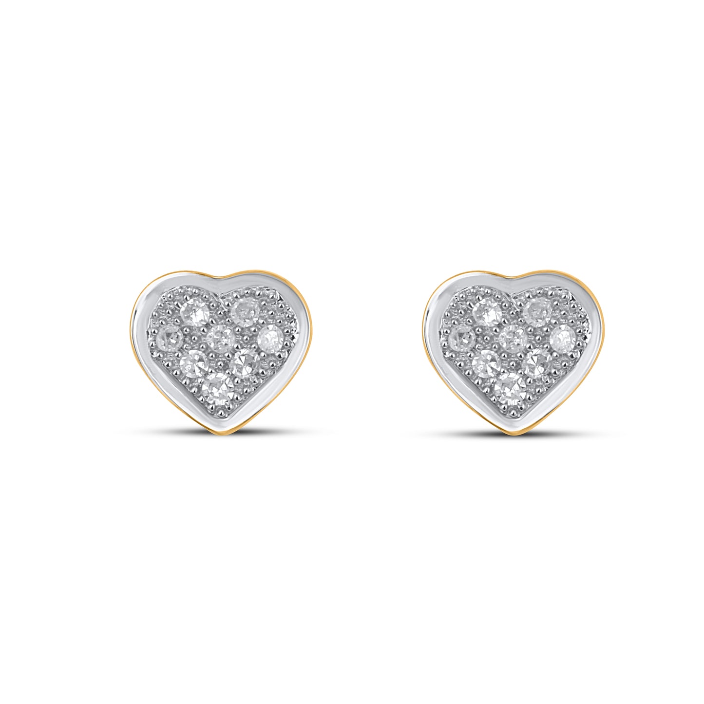 10K Yellow Gold 0.04 Cttw Diamond "Heart" Earring