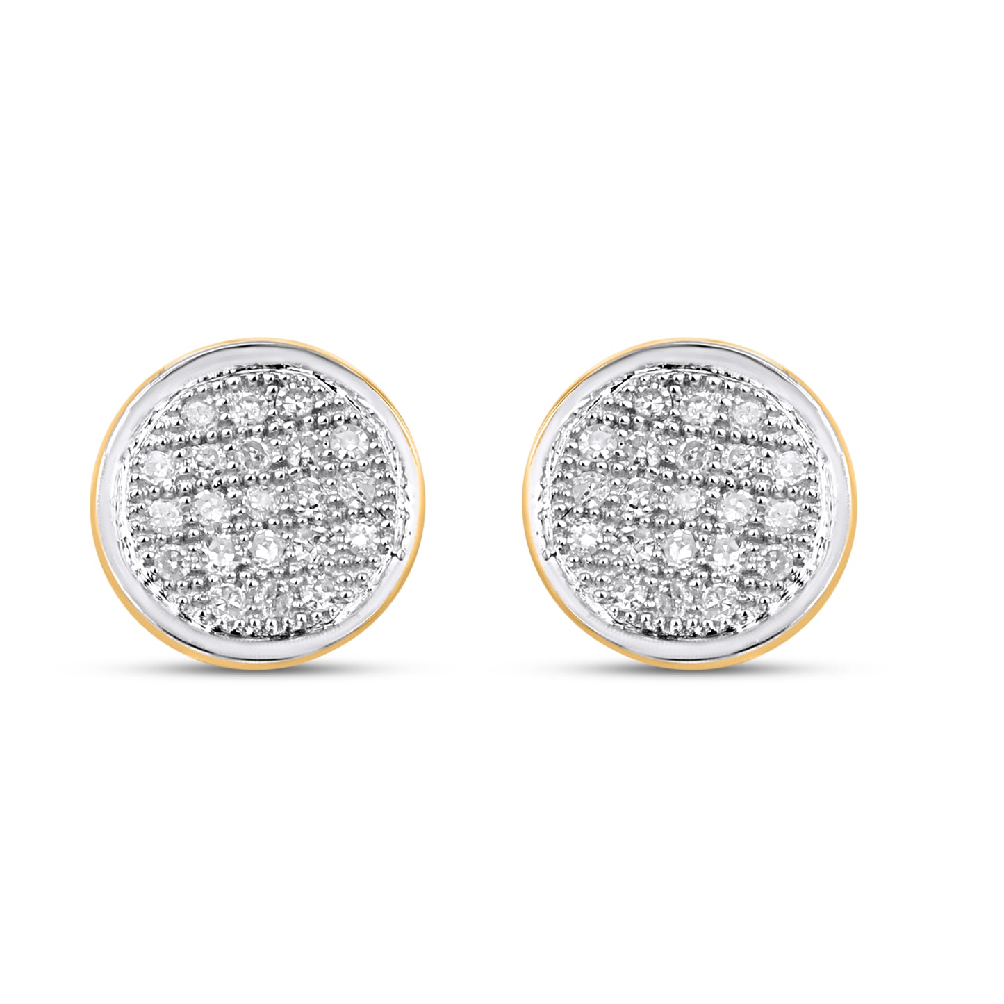10K Yellow Or White Gold 0.10 Cttw Diamond "Round" Earring