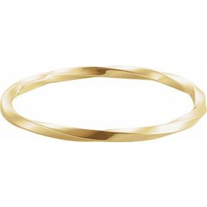 14K Yellow Gold 4 Mm 7 1/2 In Polished Twisted Bangle Bracelet