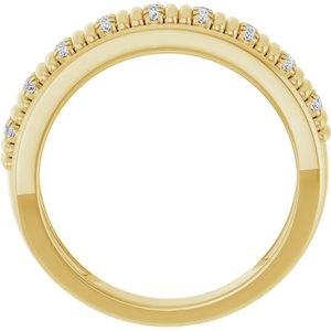 14K Yellow Gold Lab-Grown Diamond Round 1.2 Mm Polished 1/4 Ctw Lab-Grown Diamond Mens Band Size 10