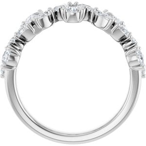 14K White Gold Lab-Grown Diamond Pear 4 X 3 Mm Lab-Grown Diamond Polished 1 3/8 Ctw Lab-Grown Diamond Anniversary Band Size 7