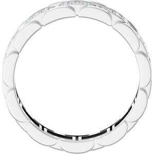 14K White Gold Round 1.5 Mm G-H Si1-Si2 1 Ctw Lab-Grown Diamond Band Size 10