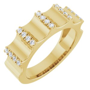 14K Yellow Gold Lab-Grown Diamond Round 1.5 Mm Polished 1/3 Ctw Lab-Grown Diamond Mens Band Size 10