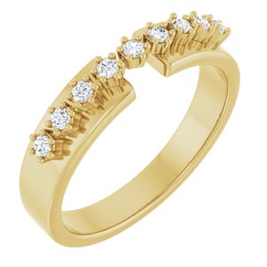 14K Yellow Gold Round 1.6 Mm Polished 1/6 Ctw Lab-Grown Diamond Anniversary Band Size 7