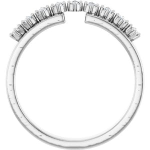 14K White Gold Round 1.6 Mm Polished 1/6 Ctw Natural Diamond Anniversary Band Size 7