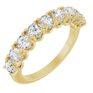 14K Yellow Gold Round 3.3 Mm 1 1/4 Ctw Lab-Grown Diamond Anniversary Band Size 7