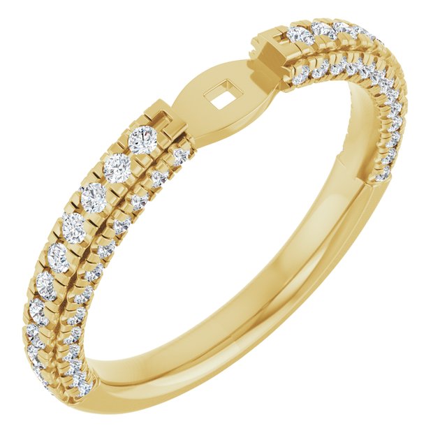 14K Yellow Gold Round 1.3Mm Polished 5/8 Ctw Matching Band Mounting, Size 7