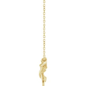 14K Yellow Gold 18.9 X 12.5 Mm 16 In Polished Freeform Bow Necklace