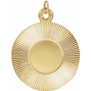 14K Yellow Gold 21.4 X 15 Mm Polished Engravable Pendant