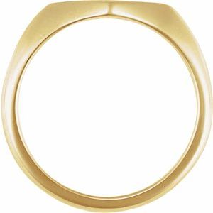 14K Yellow Gold Geometric 8.9 X 13.3 Mm Brush Polished Geometric Signet Ring Size 10