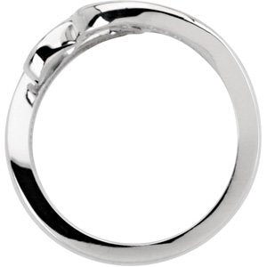14K White Gold Polished Freeform Ring Size 7