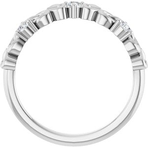 14K White Gold Round 2.5 Mm Polished 1/5 Ctw Lab-Grown Diamond Anniversary Band Size 7