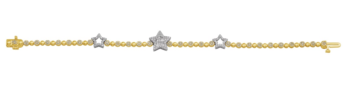 10K Two Tone Gold 0.82-0.83  Cttw Diamond Bracelet
